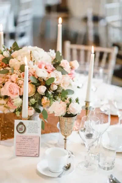 Candlelit reception at a grand New York City wedding venue